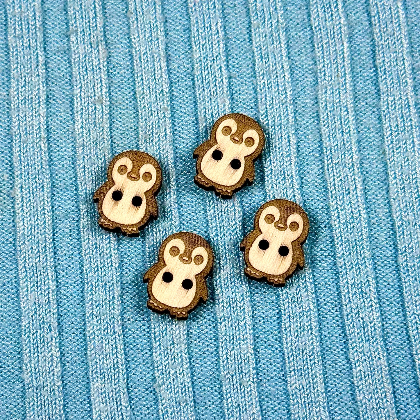 Wooden Penguin Buttons