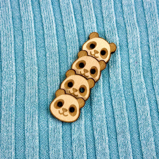 Wooden Panda Buttons