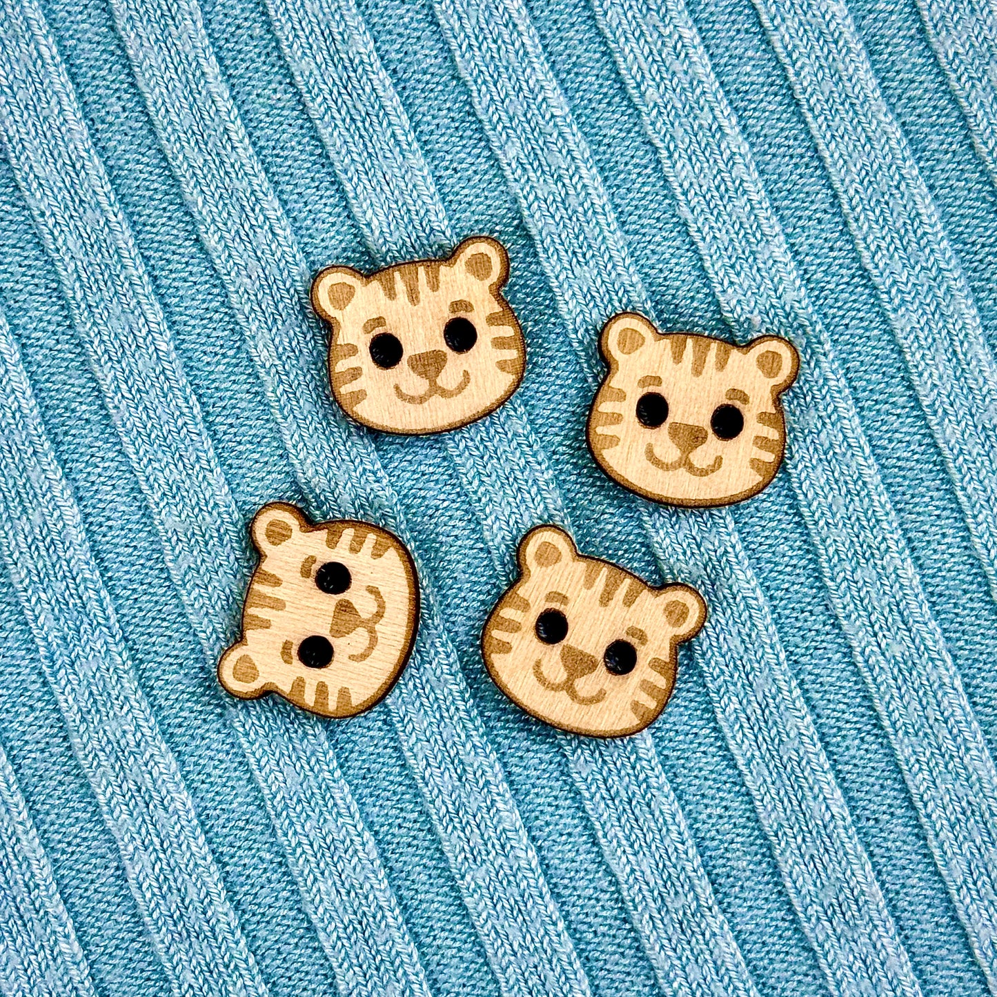 Wooden Tiger Buttons