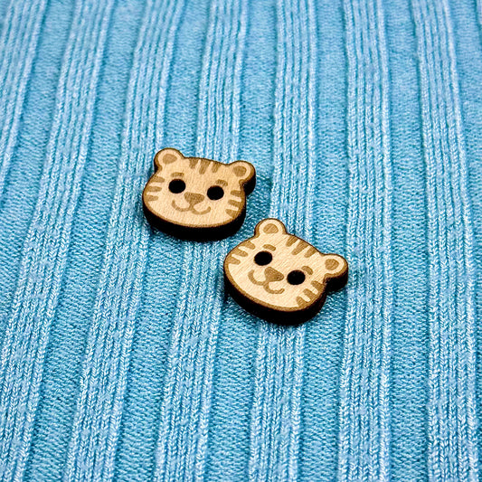 Wooden Tiger Buttons