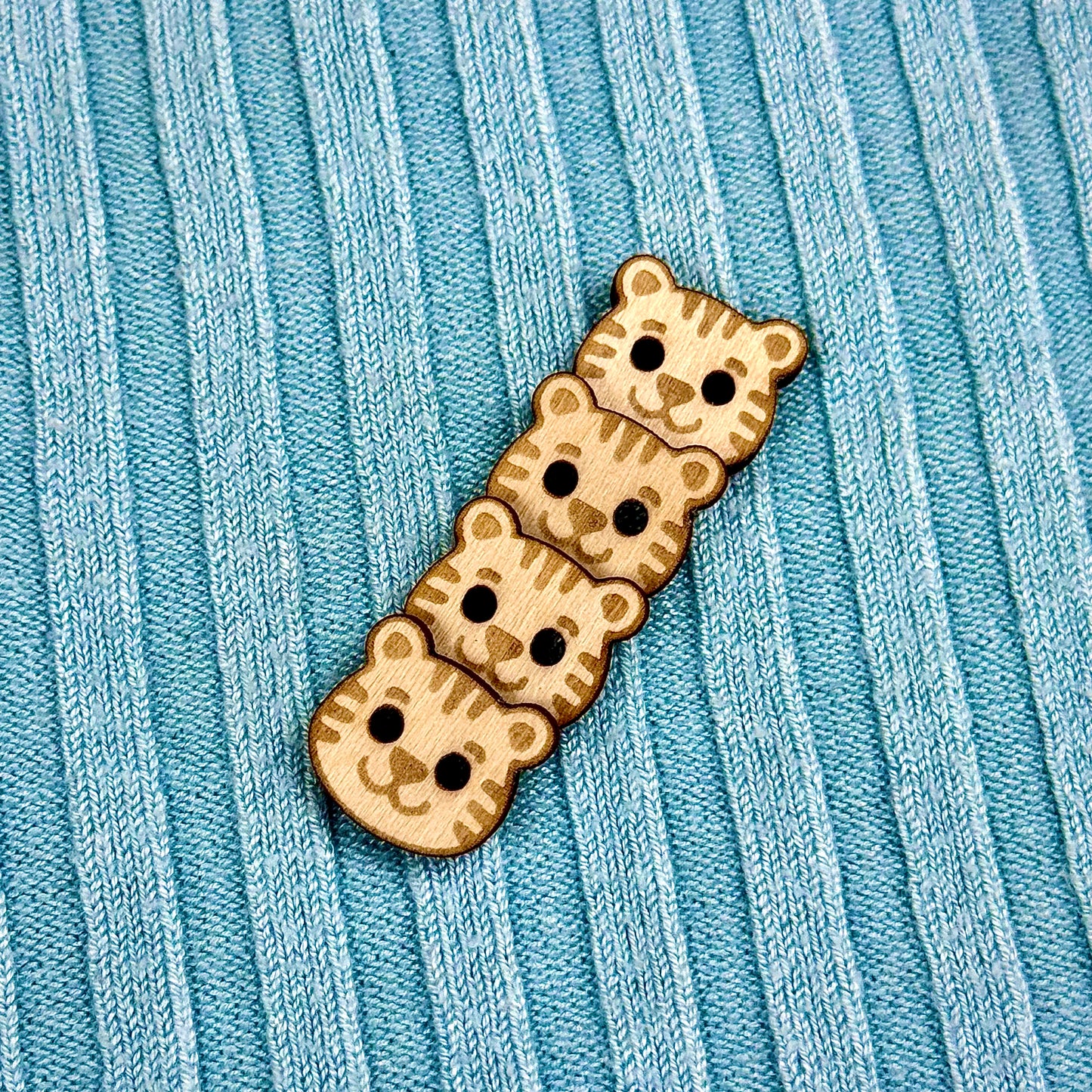 Wooden Tiger Buttons