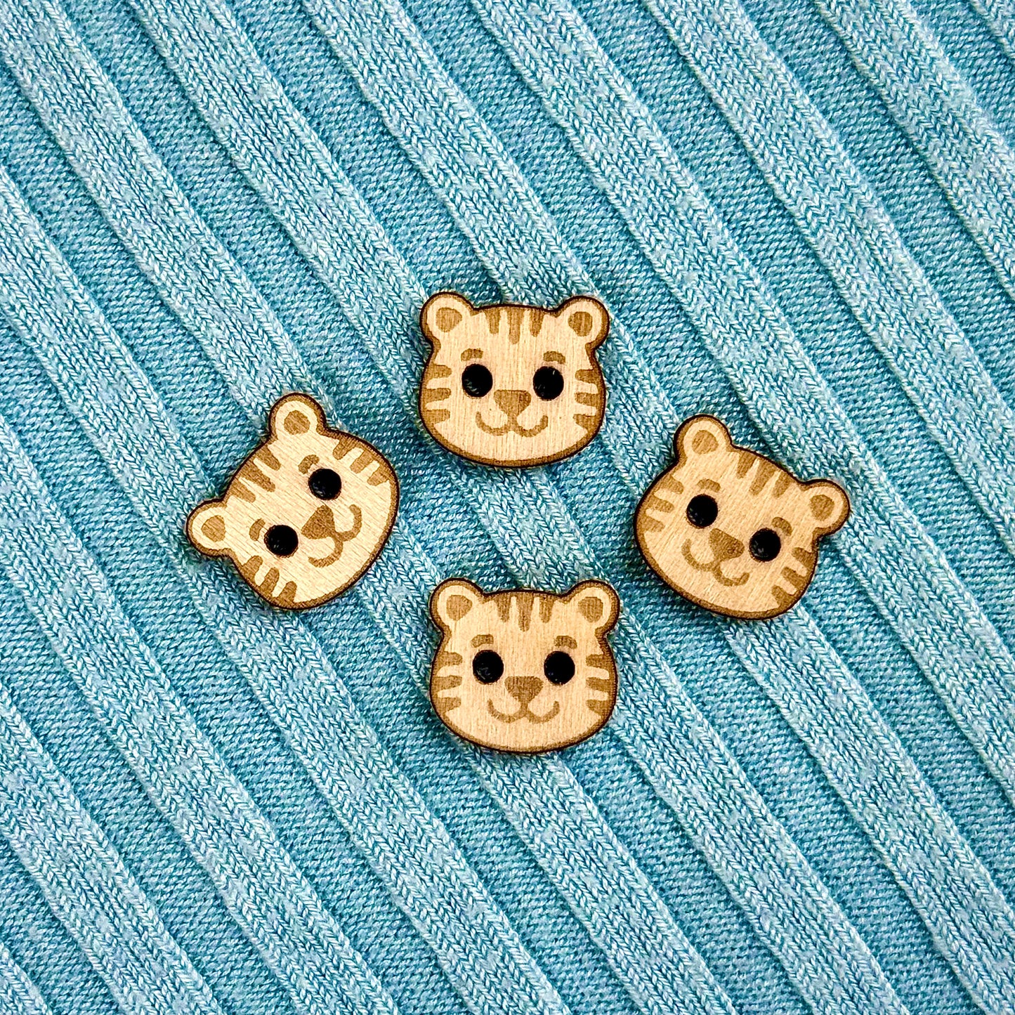 Wooden Tiger Buttons