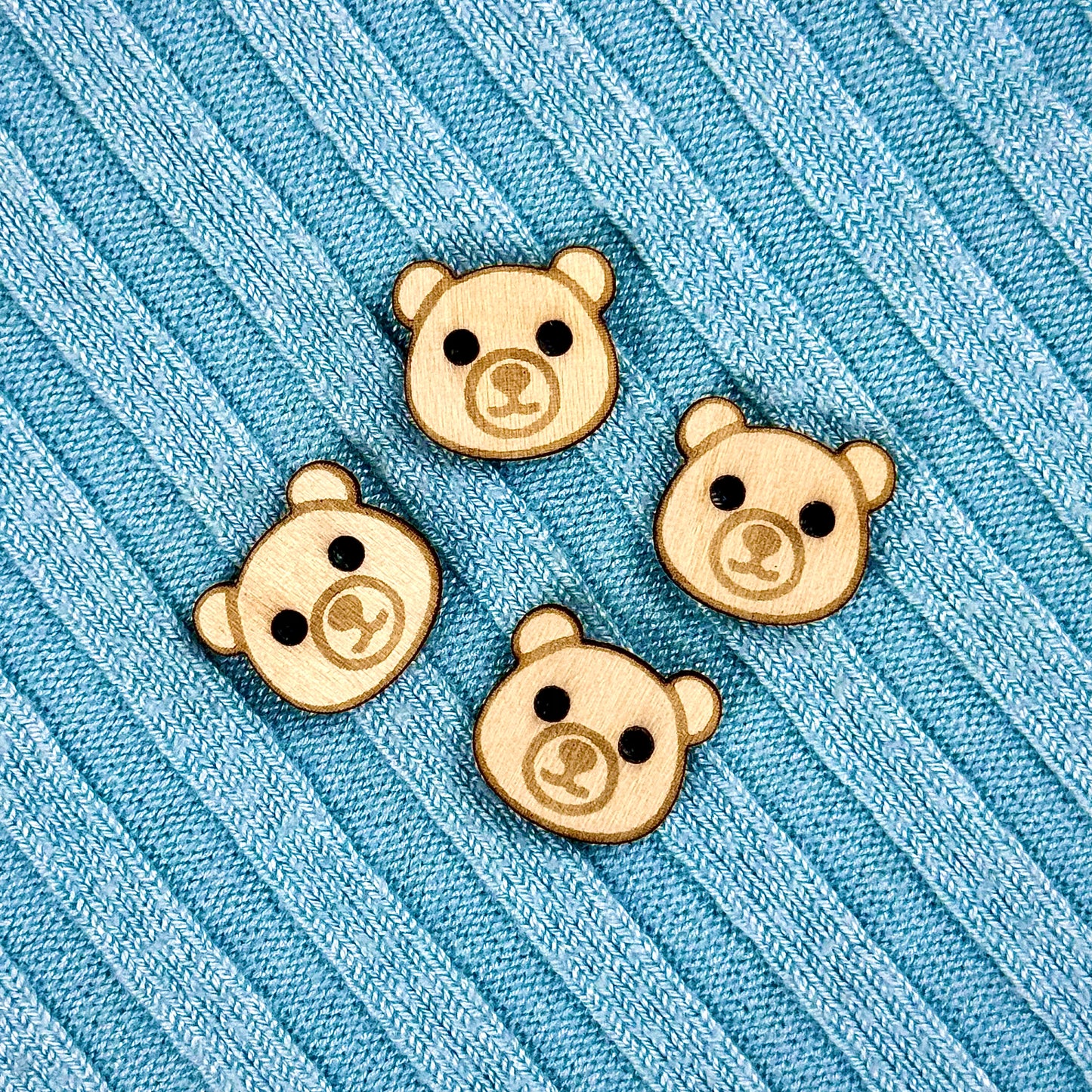Wooden Teddy Bear Buttons