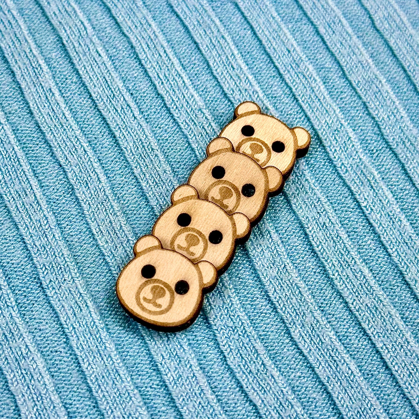 Wooden Teddy Bear Buttons
