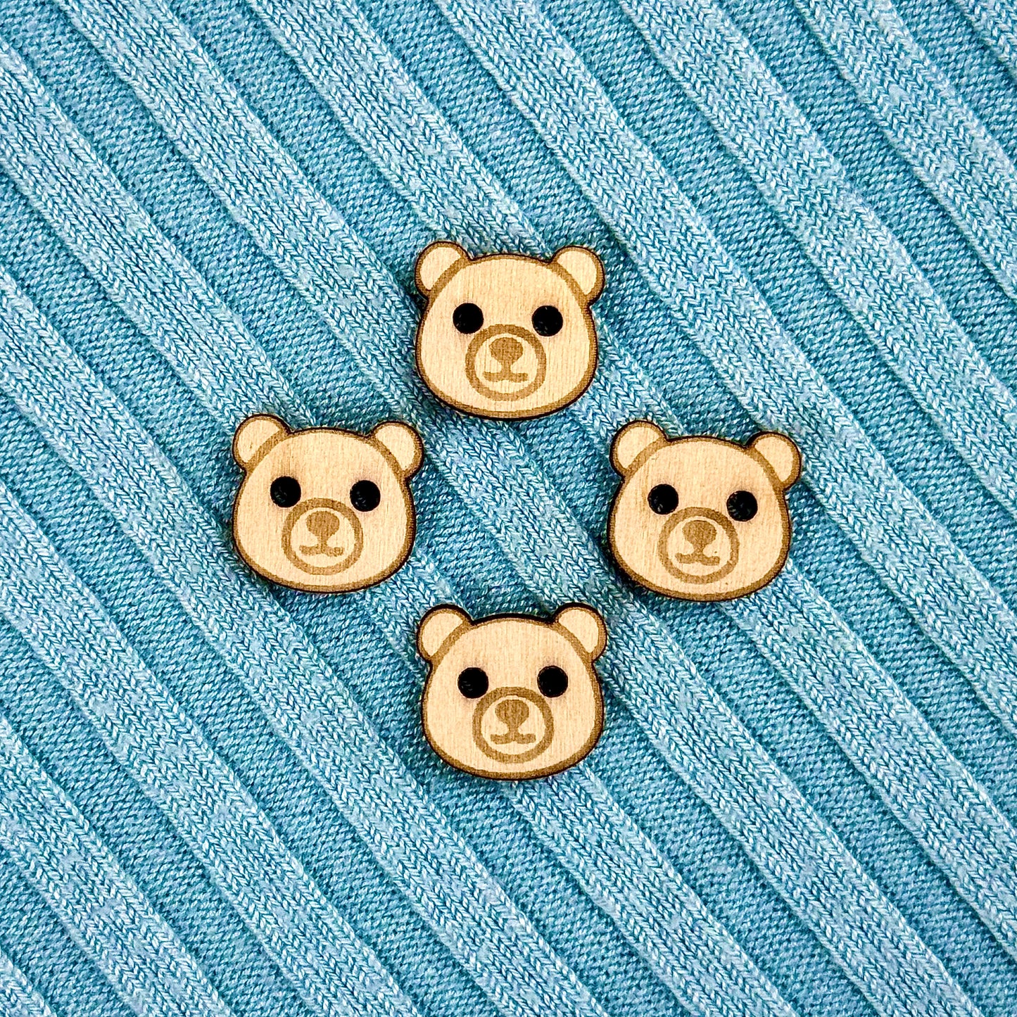 Wooden Teddy Bear Buttons