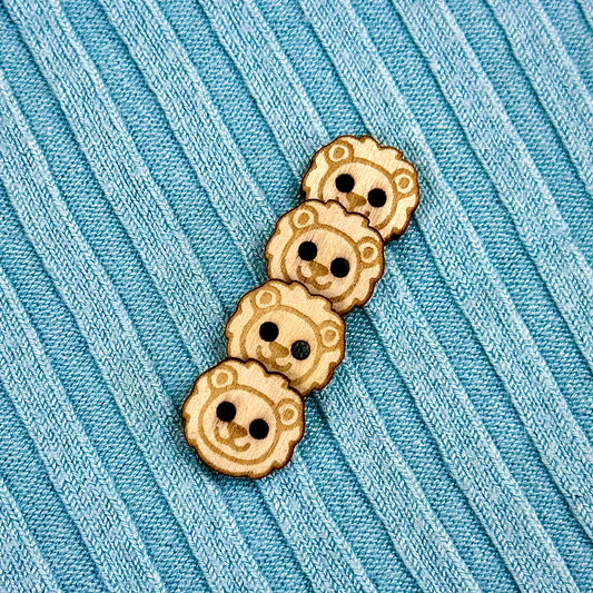 Wooden Lion Buttons