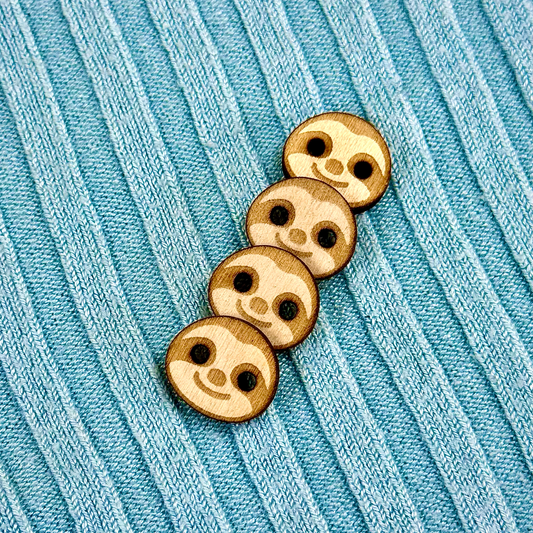 Wooden Sloth Buttons