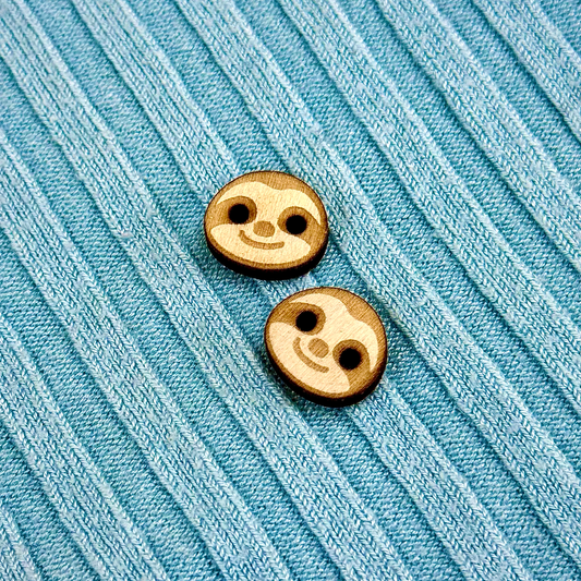 Wooden Sloth Buttons