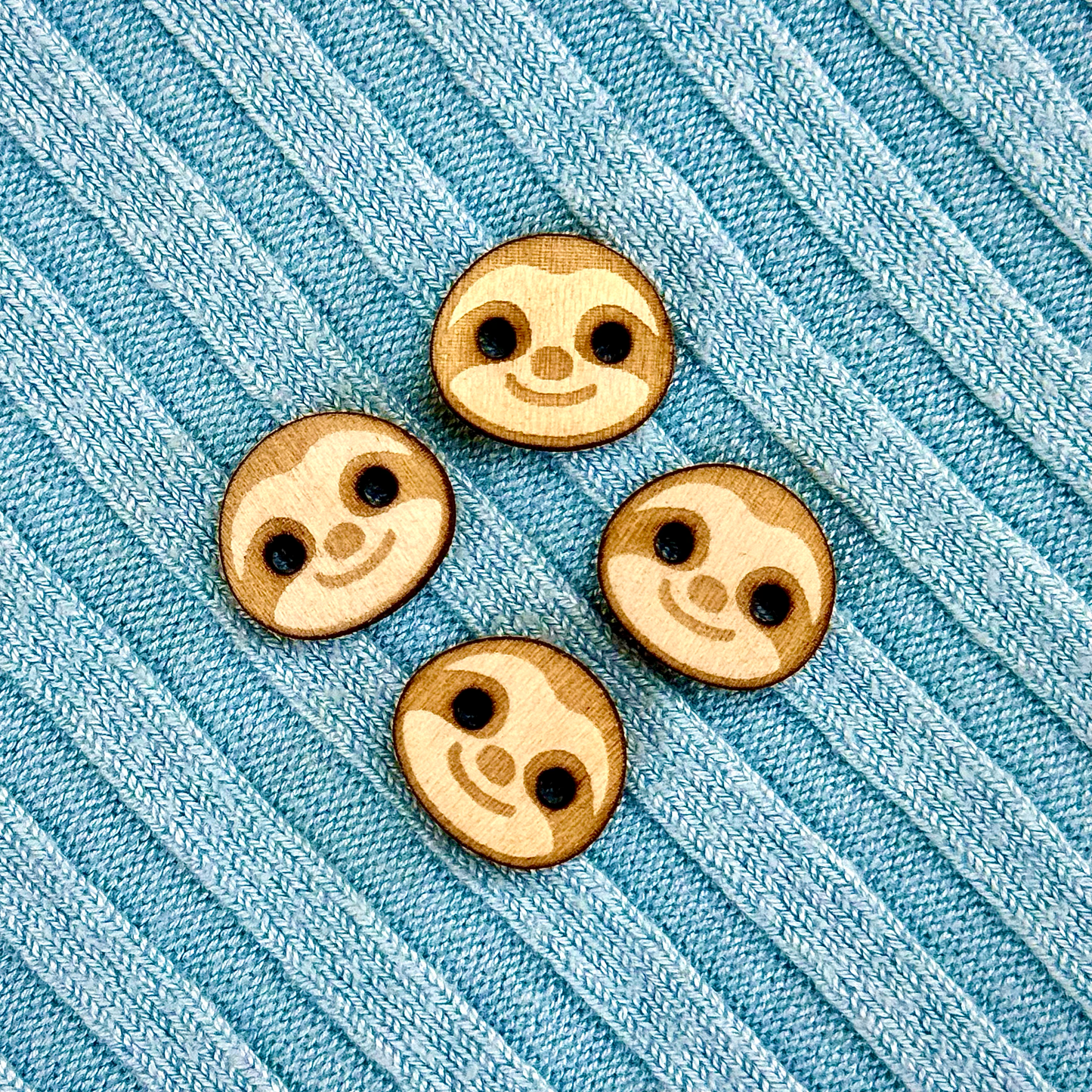 Wooden Sloth Buttons