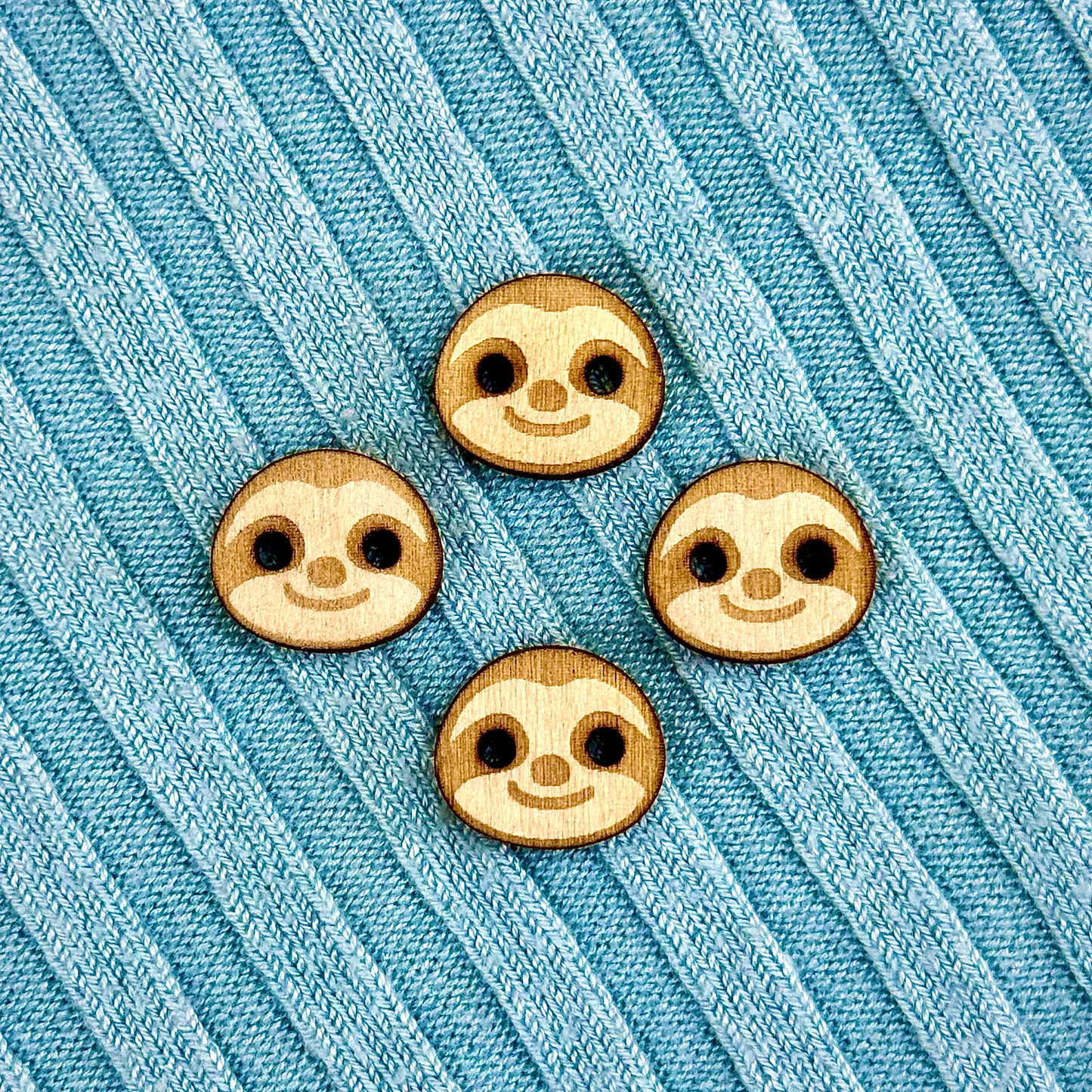 Wooden Sloth Buttons