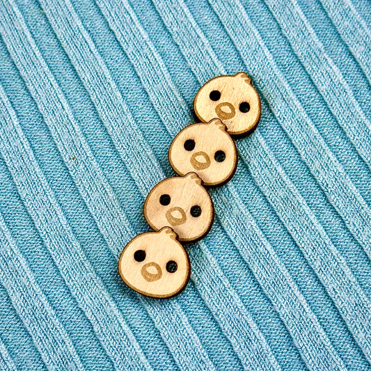 Wooden Chick Buttons
