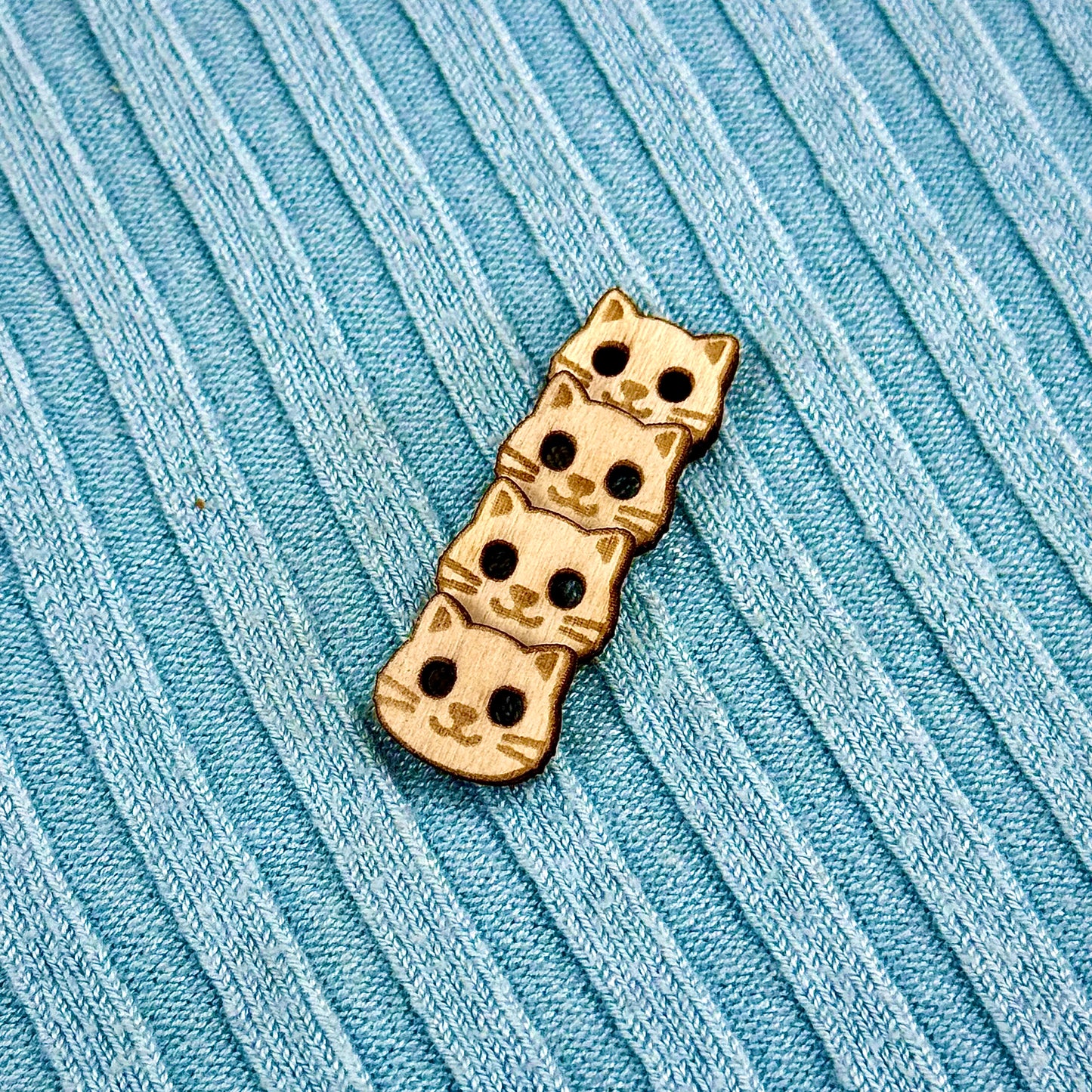 Wooden Cat Buttons