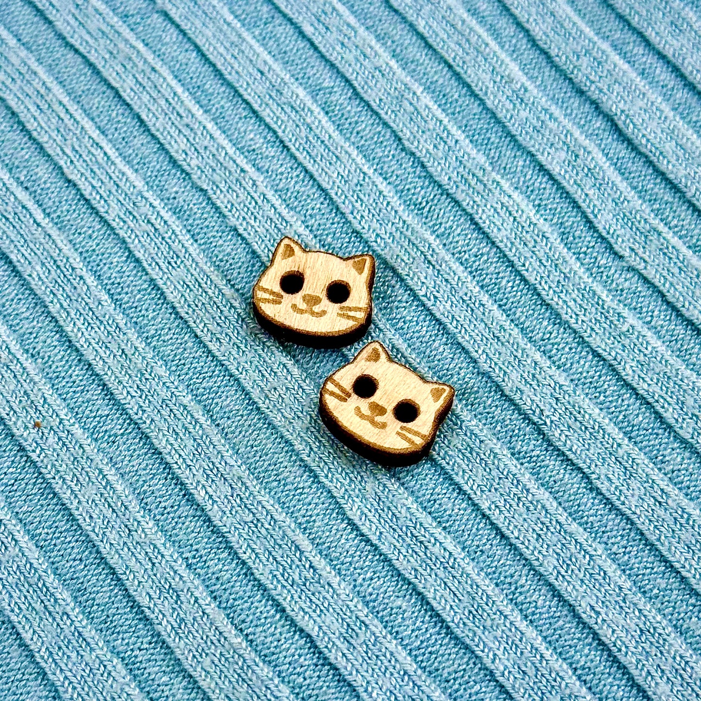 Wooden Cat Buttons