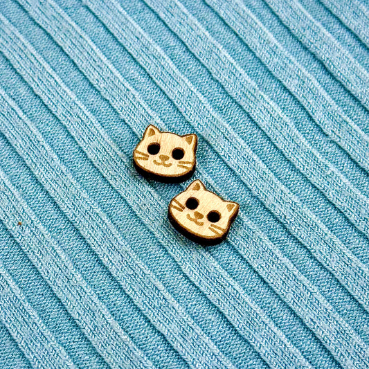Wooden Cat Buttons