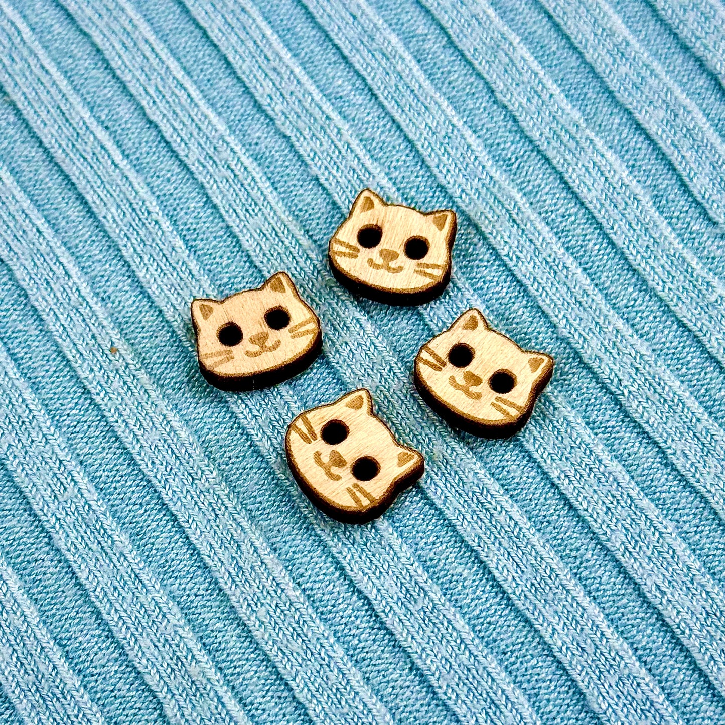 Wooden Cat Buttons
