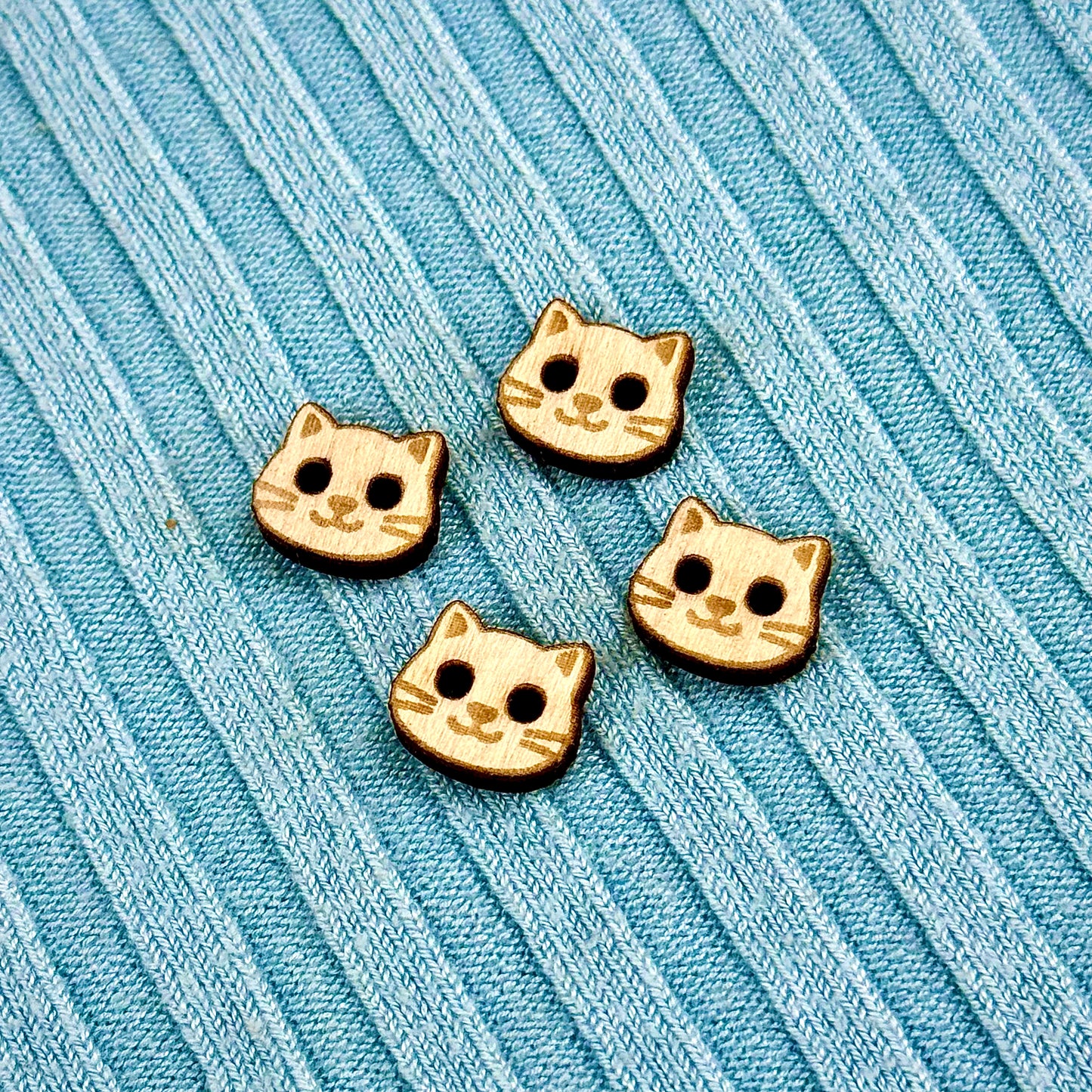 Wooden Cat Buttons