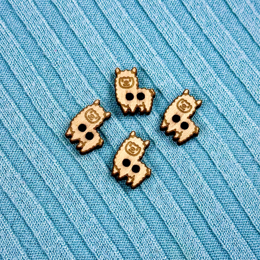 Wooden Llama Buttons