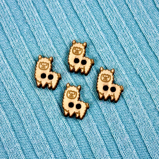 Wooden Llama Buttons