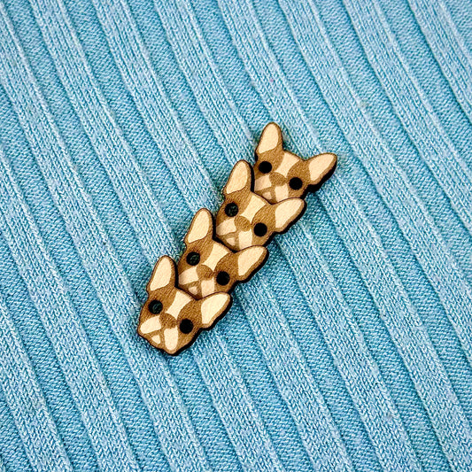 Wooden French Bulldog Buttons