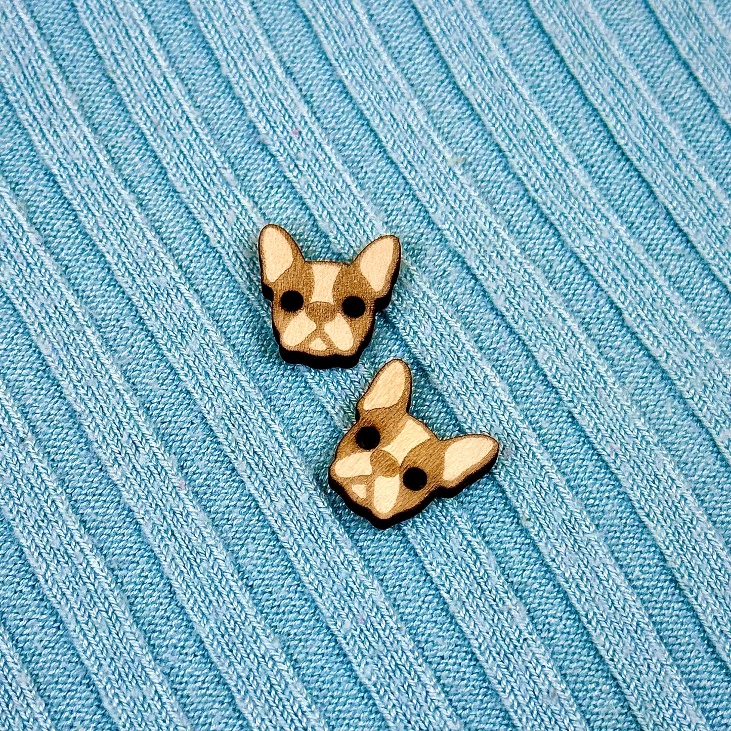 Wooden French Bulldog Buttons