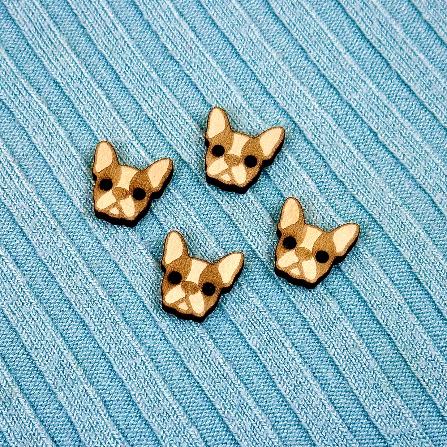 Wooden French Bulldog Buttons
