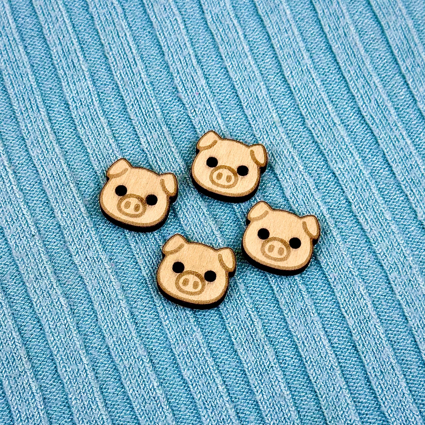 Wooden Pig Buttons