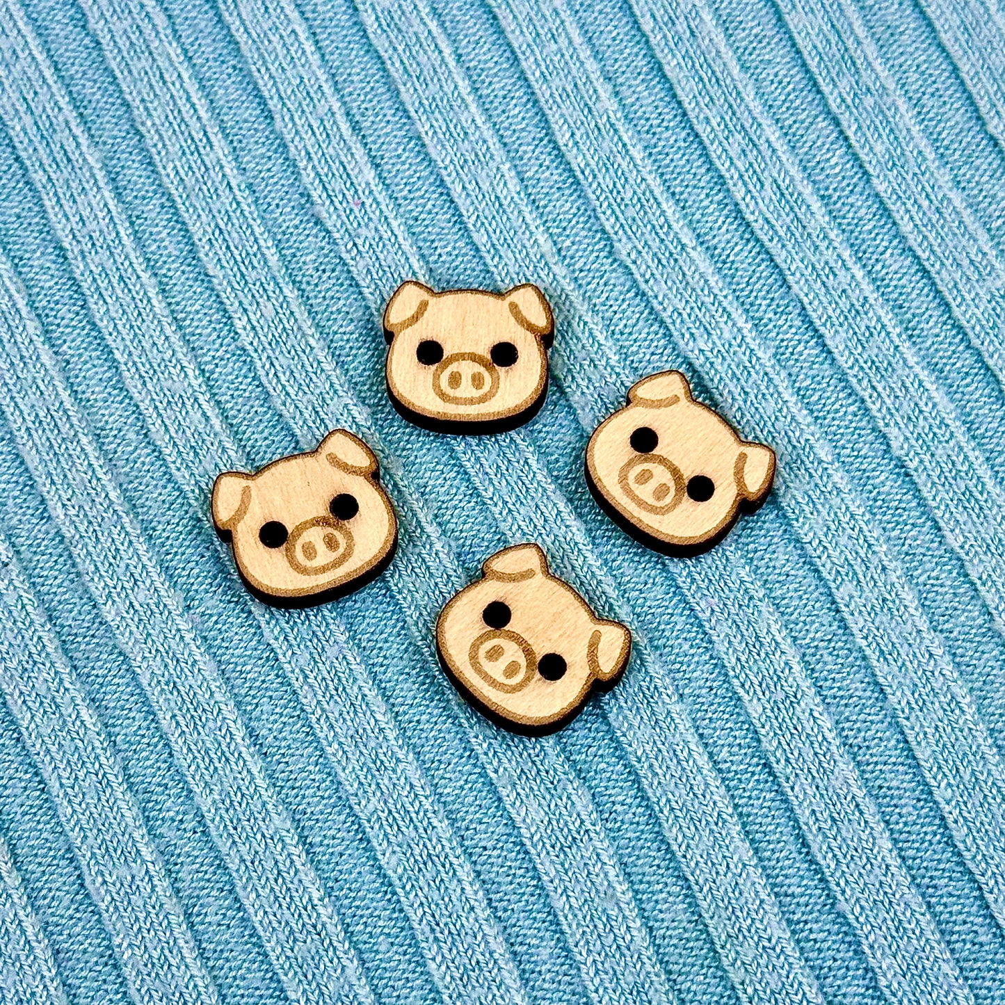 Wooden Pig Buttons