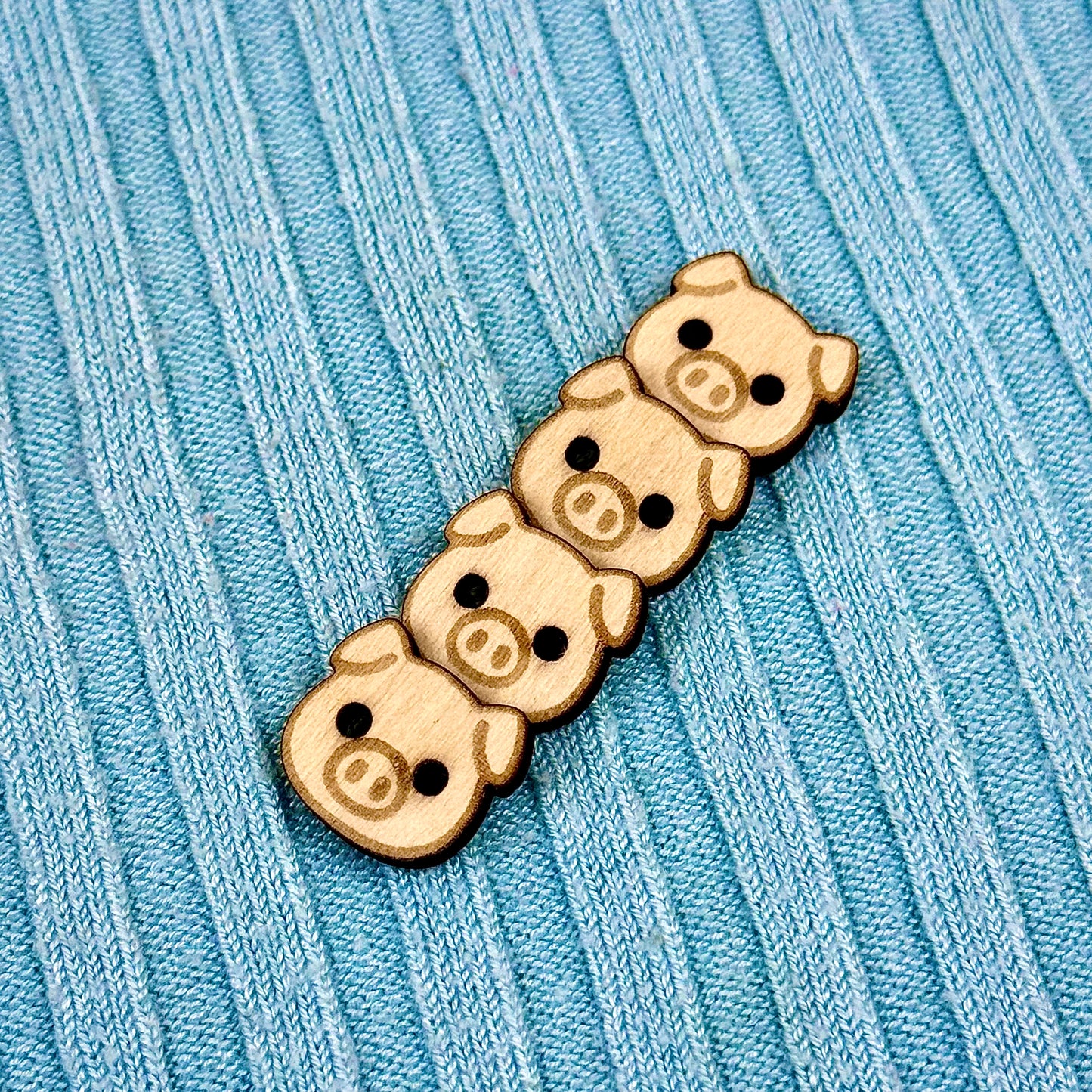 Wooden Pig Buttons