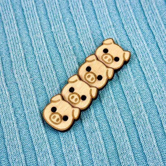 Wooden Pig Buttons