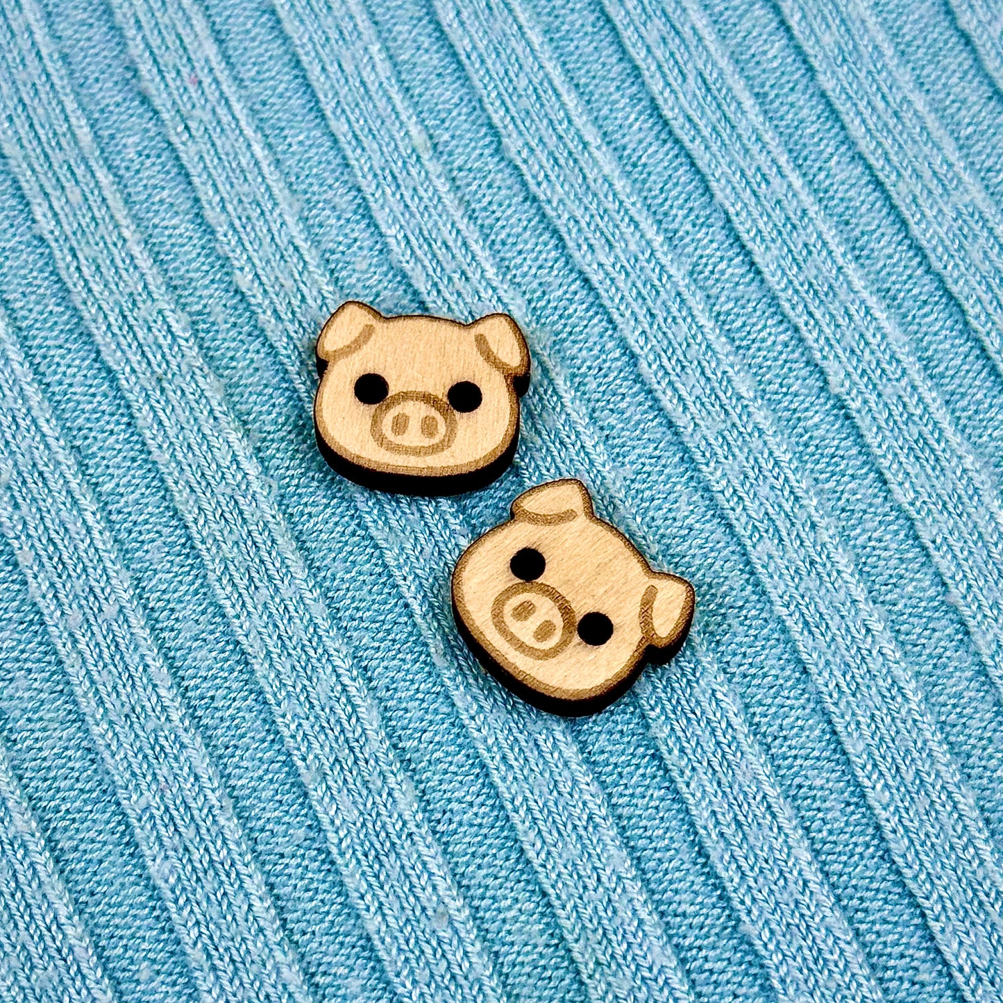 Wooden Pig Buttons