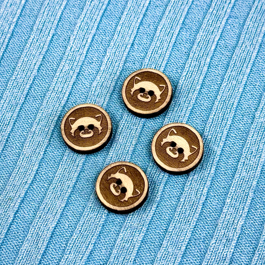 Round Red Panda Buttons