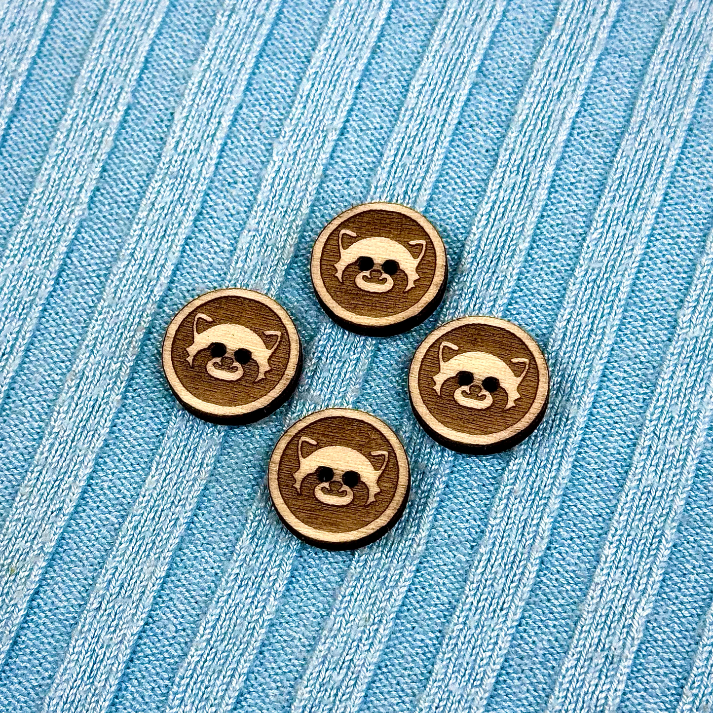Round Red Panda Buttons