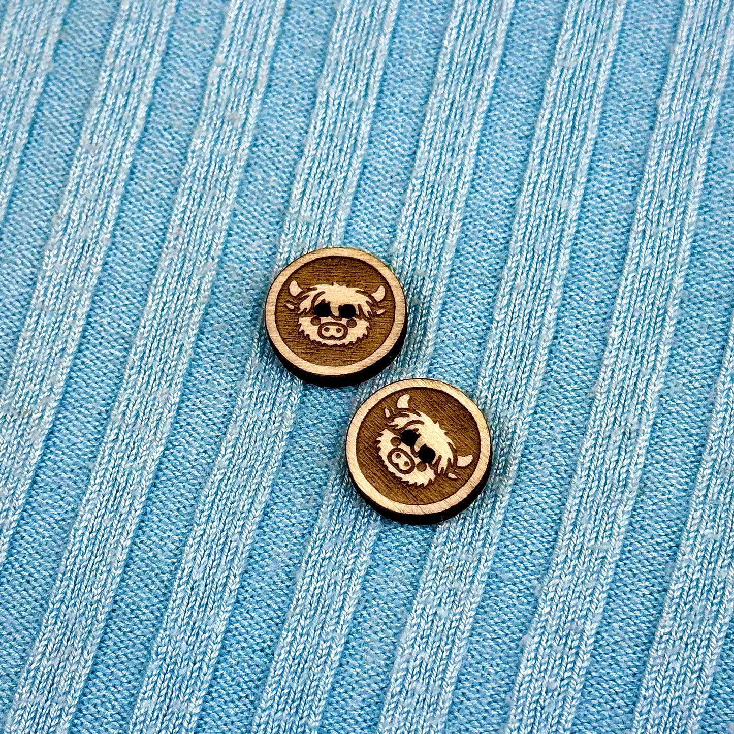 Round Highland Cow Buttons