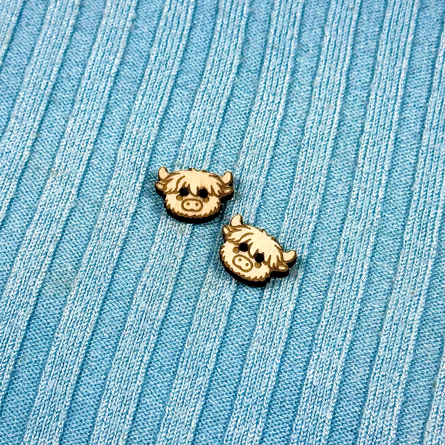 Wooden Highland Cow Buttons