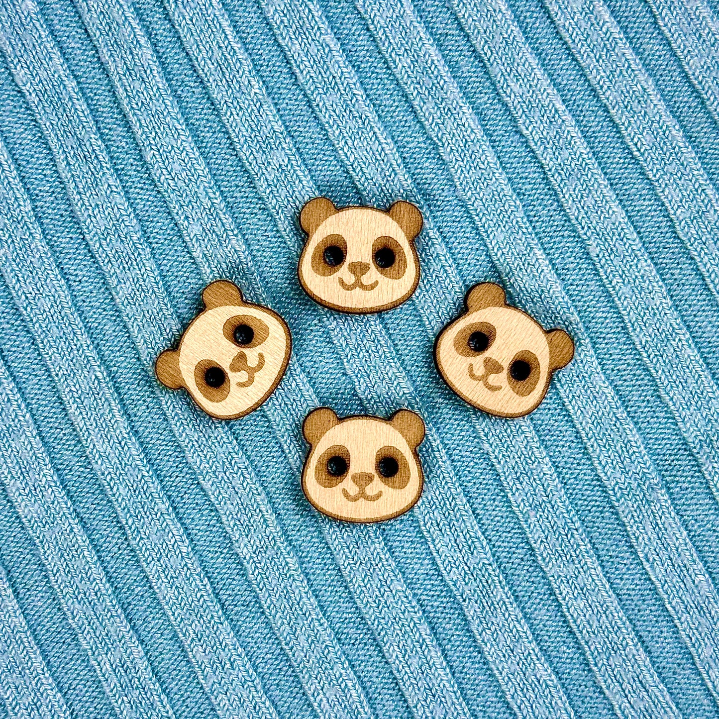 Wooden Panda Buttons