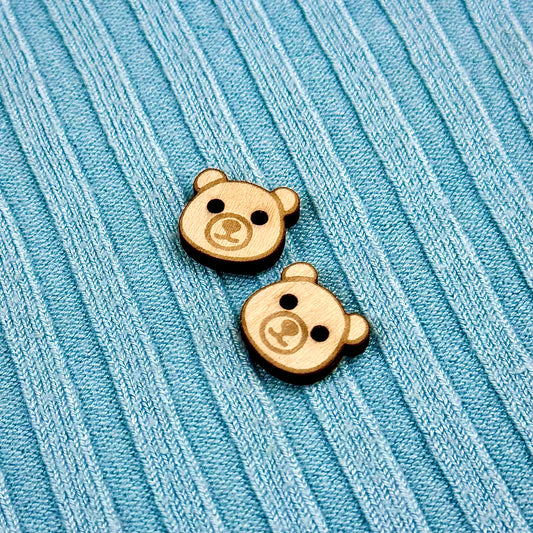 Wooden Teddy Bear Buttons