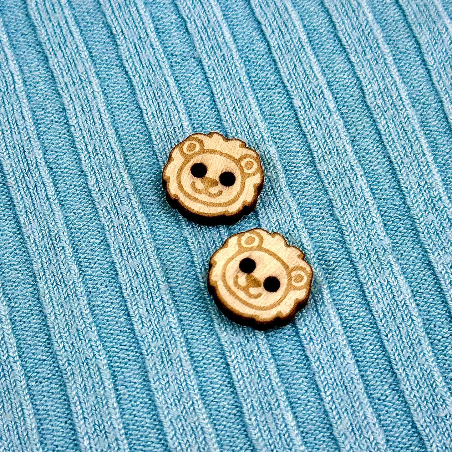 Wooden Lion Buttons
