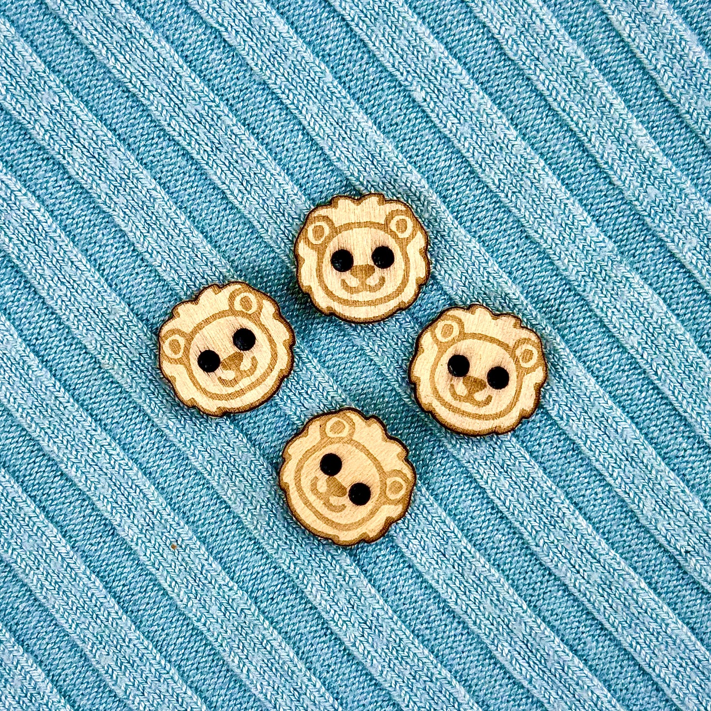 Wooden Lion Buttons