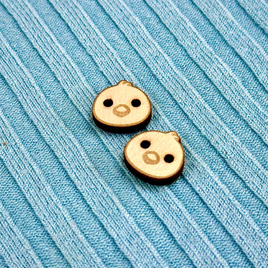 Wooden Chick Buttons