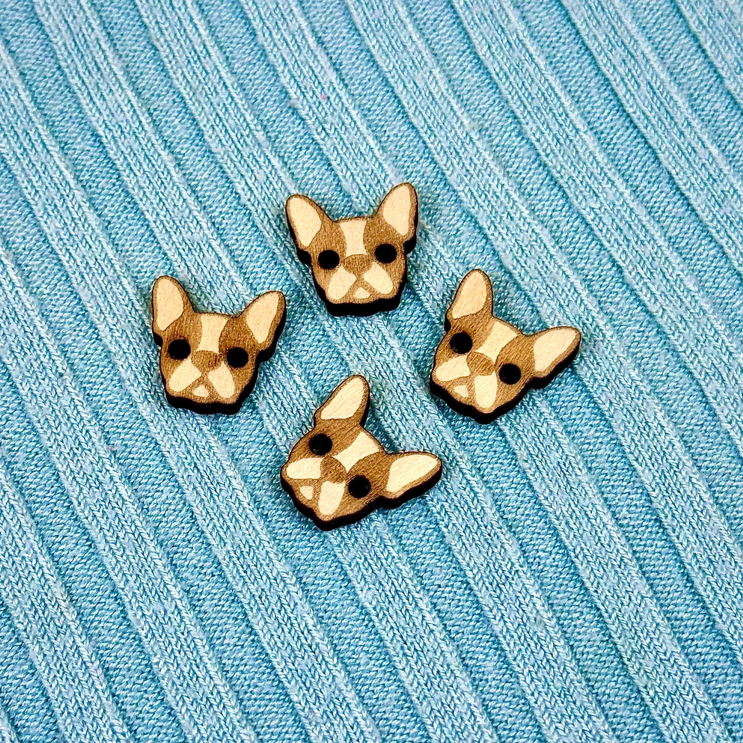 Wooden French Bulldog Buttons