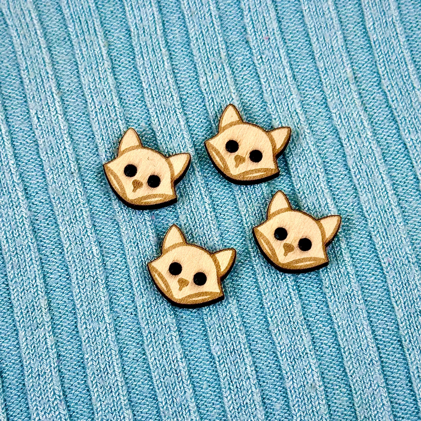 Wooden Fox Buttons