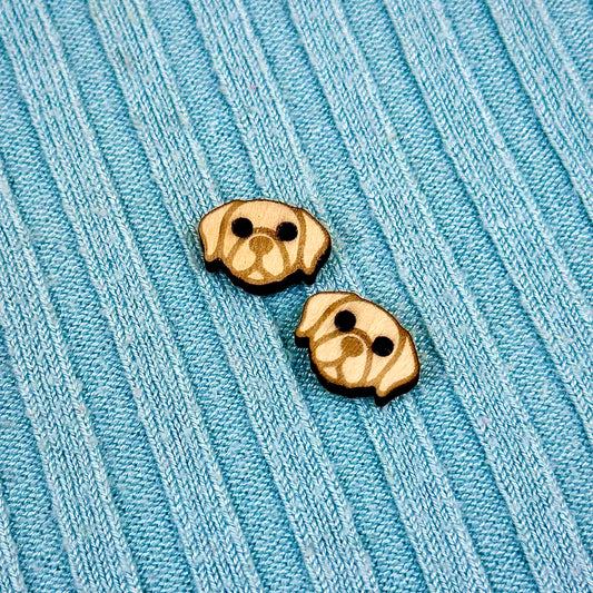 Wooden Dog Buttons