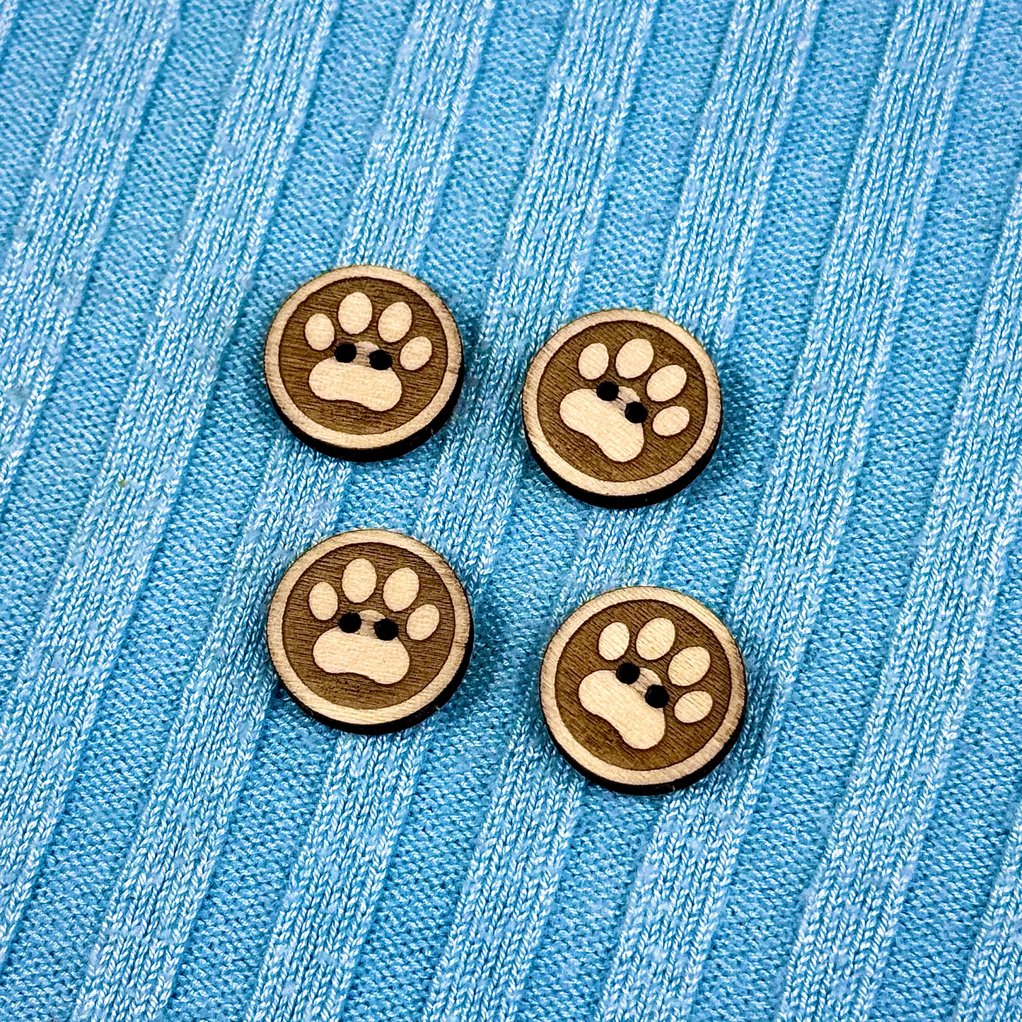 Round Paw Print Buttons